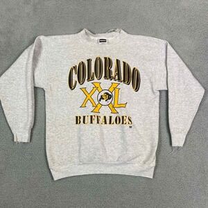Vintage Colorado Buffalo‎ Crewneck Tultex Gray Sweatshirt Distressed XL